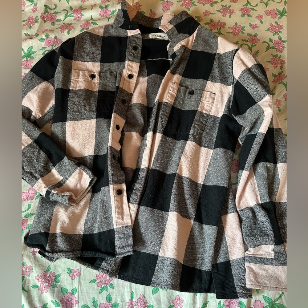 Pink and Black PacSun Flannel